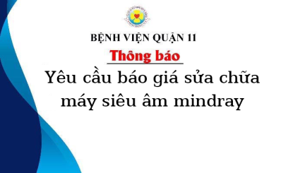 Thông báo yêu cầu báo giá sửa chữa máy siêu âm mindray